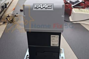 A new FAAC brand automatic sliding gate motor unit installed and ready for service by Home Fix SG in Singapore.
